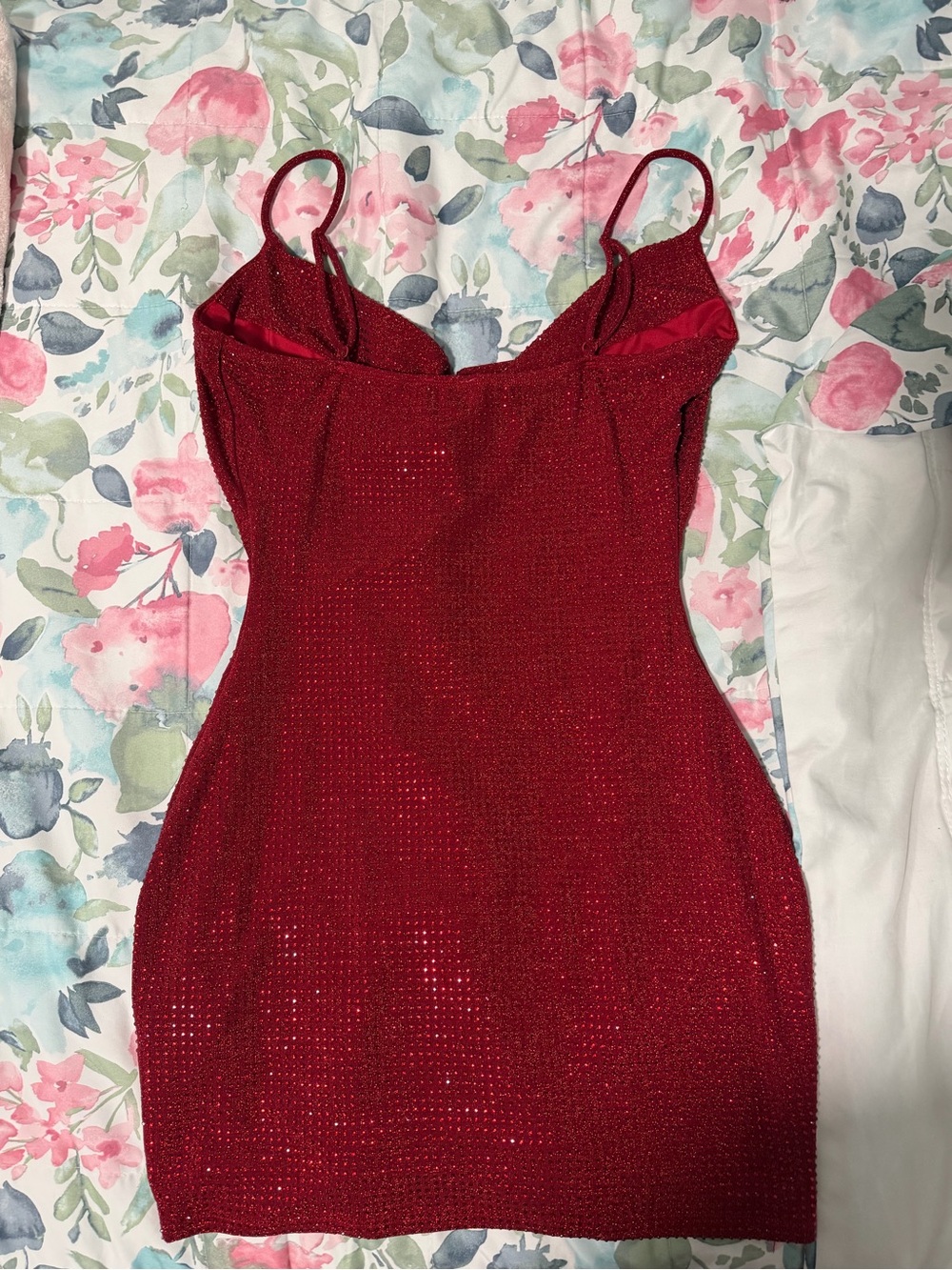 Windsor Red Rhinestone Mini Dress - Picture 3 of 6